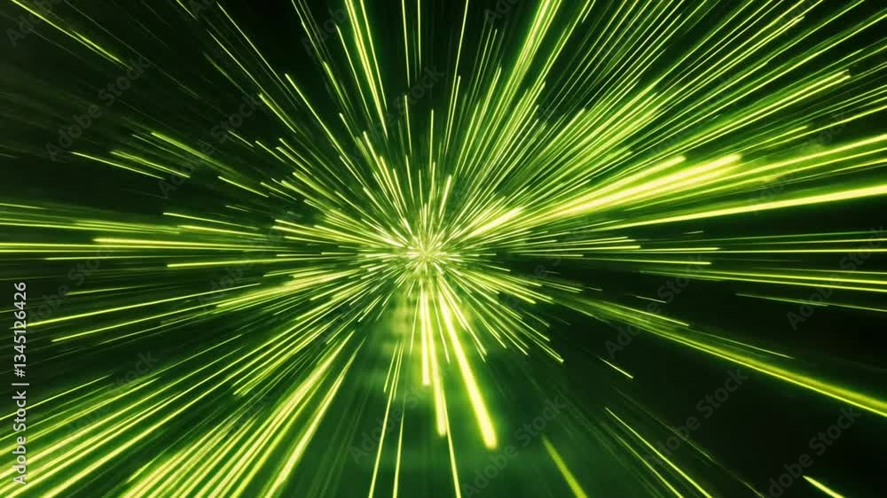 Hyperspace Journey: A vibrant green light streak tunnel through the cosmos Hyperspace Journey: A vibrant green light streak tunnel through the cosmos
