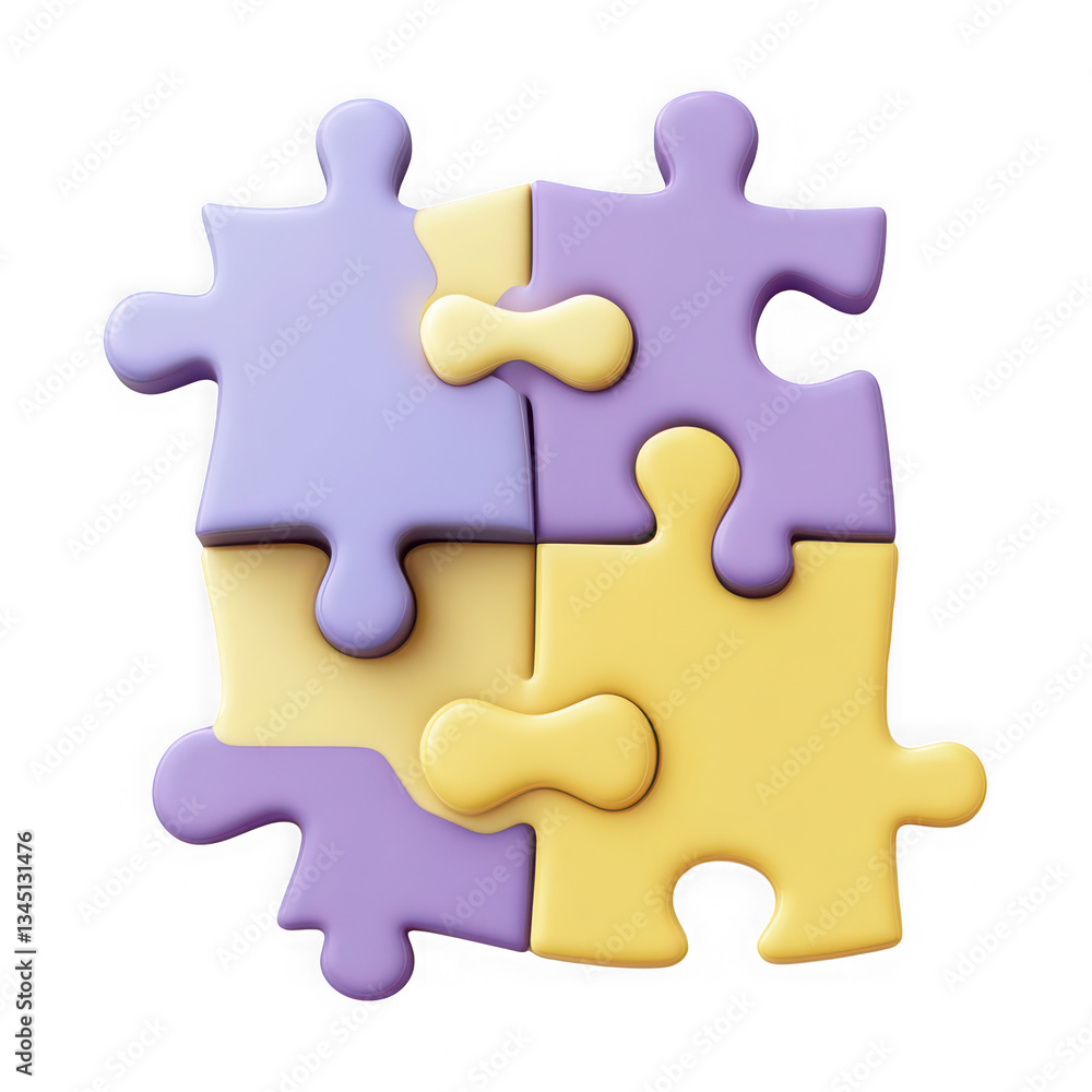 Obraz premium 3D icon of a colorful puzzle piece with a checkmark, isolated on a transparent background