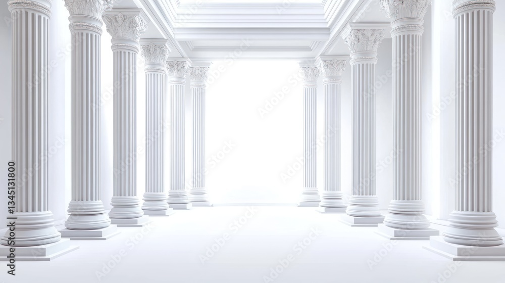 Empty Classical Columns Hallway, Ideal for Architecture, Interior Design Empty Classical Columns Hallway, Ideal for Architecture, Interior Design