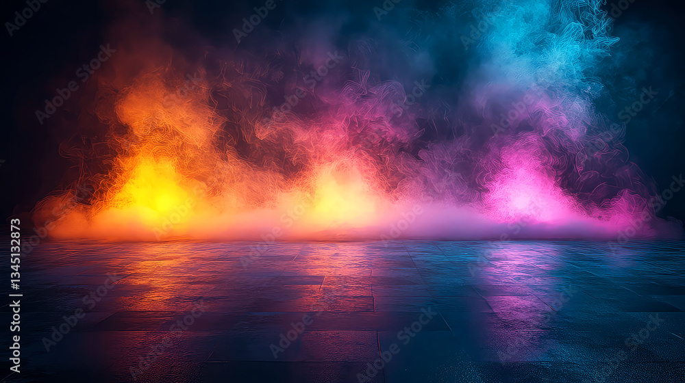 Abstract Colorful Smoke and Fog: A Dreamy, Evocative Visual