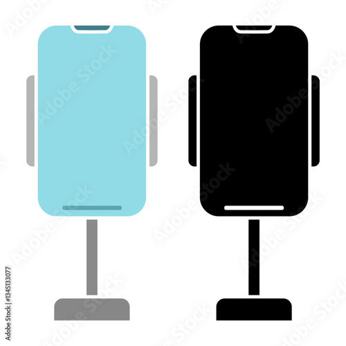 phone holder icon, simple flat style, illustration, logo sign symbol pictogram template, for ui or ux isolated on white for mobile app, editable