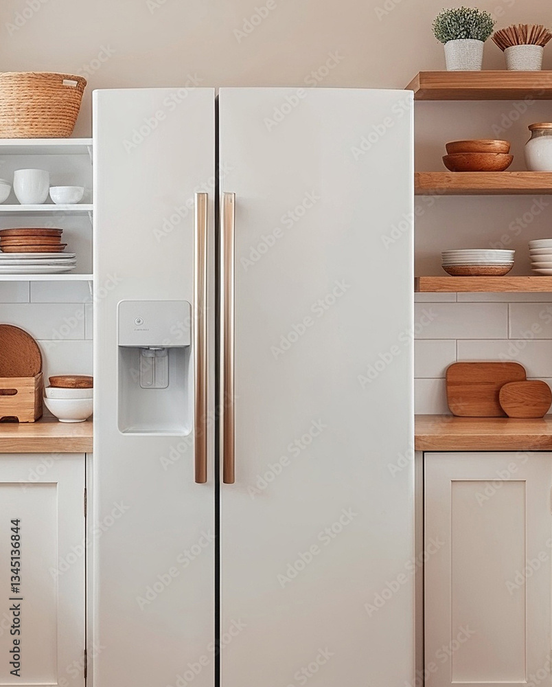 refrigerator in a modern kitchen refrigerator in a modern kitchen