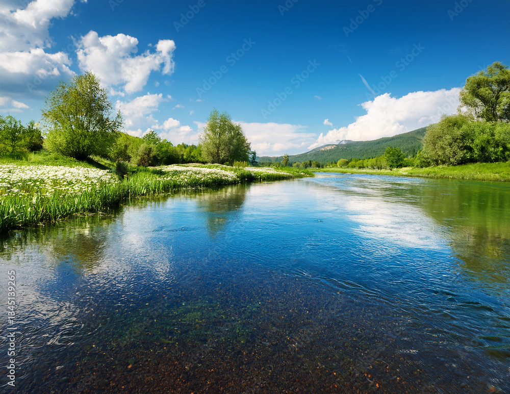 Obraz premium Generated image 穏やかな春の川