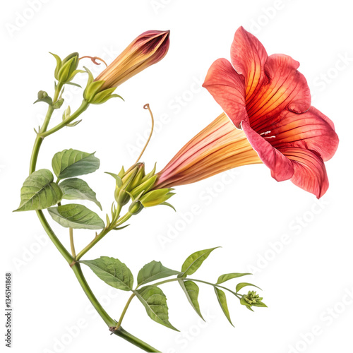 Stunning Trumpet Vine Flowers Orange Blooms