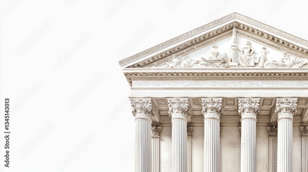 Ancient building facade, architectural detail, classical columns, white stone, historical landmark, suitable for use in historical, travel, or architectural projects, publications, or websites Ancient building facade, architectural detail, classical columns, white stone, historical landmark, suitable for use in historical, travel, or architectural projects, publications, or websites