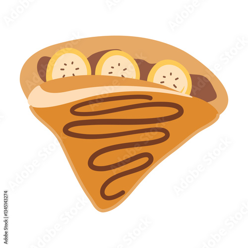 crepes or blinis with chocolate cream illustration