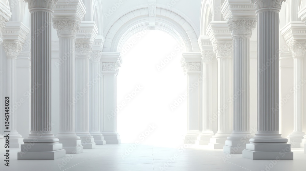 Ancient Columns Archway. Interior Perspective. Stock Photo Ancient Columns Archway. Interior Perspective. Stock Photo