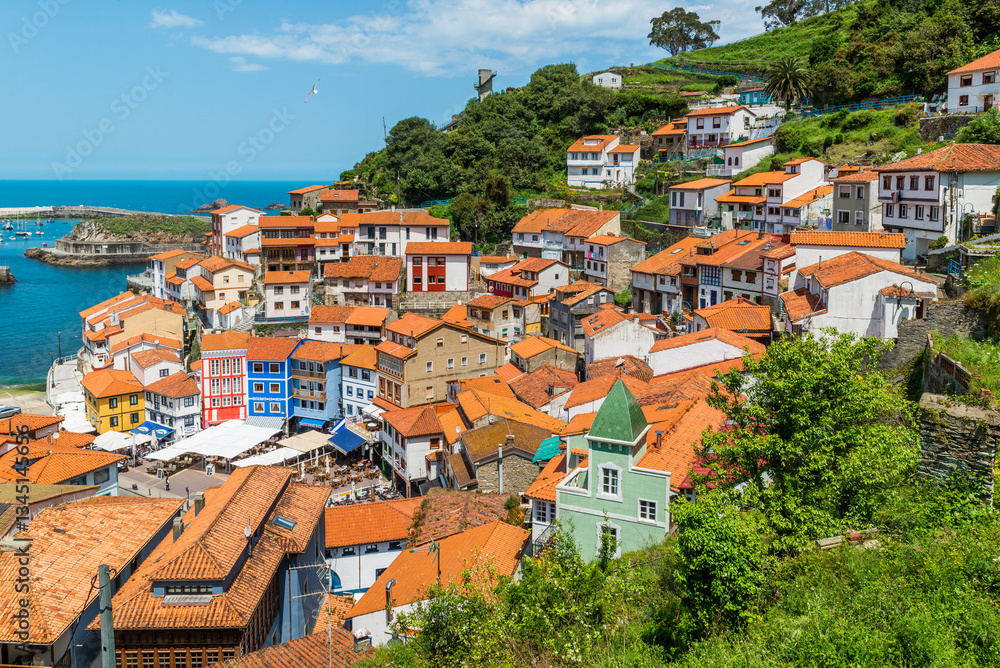 Obraz premium The town of Cudillero, Asturias Tourism, Villaviciosa