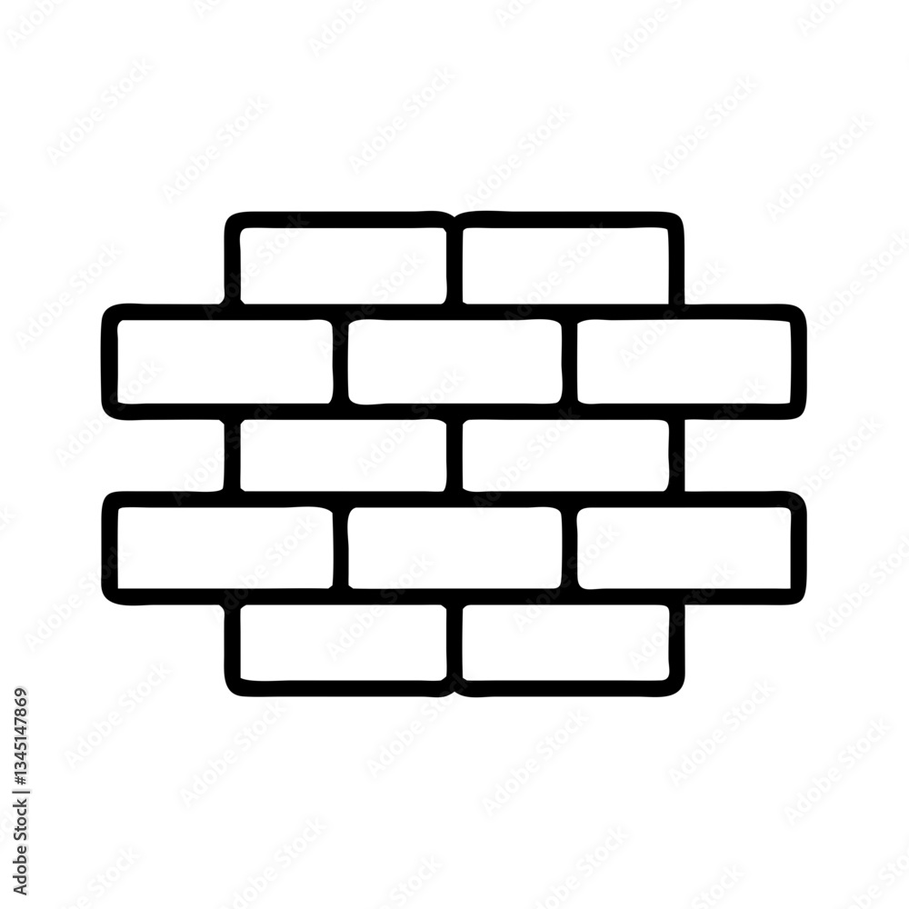 Brick Texture Illustration in Black and White Design Brick Texture Illustration in Black and White Design