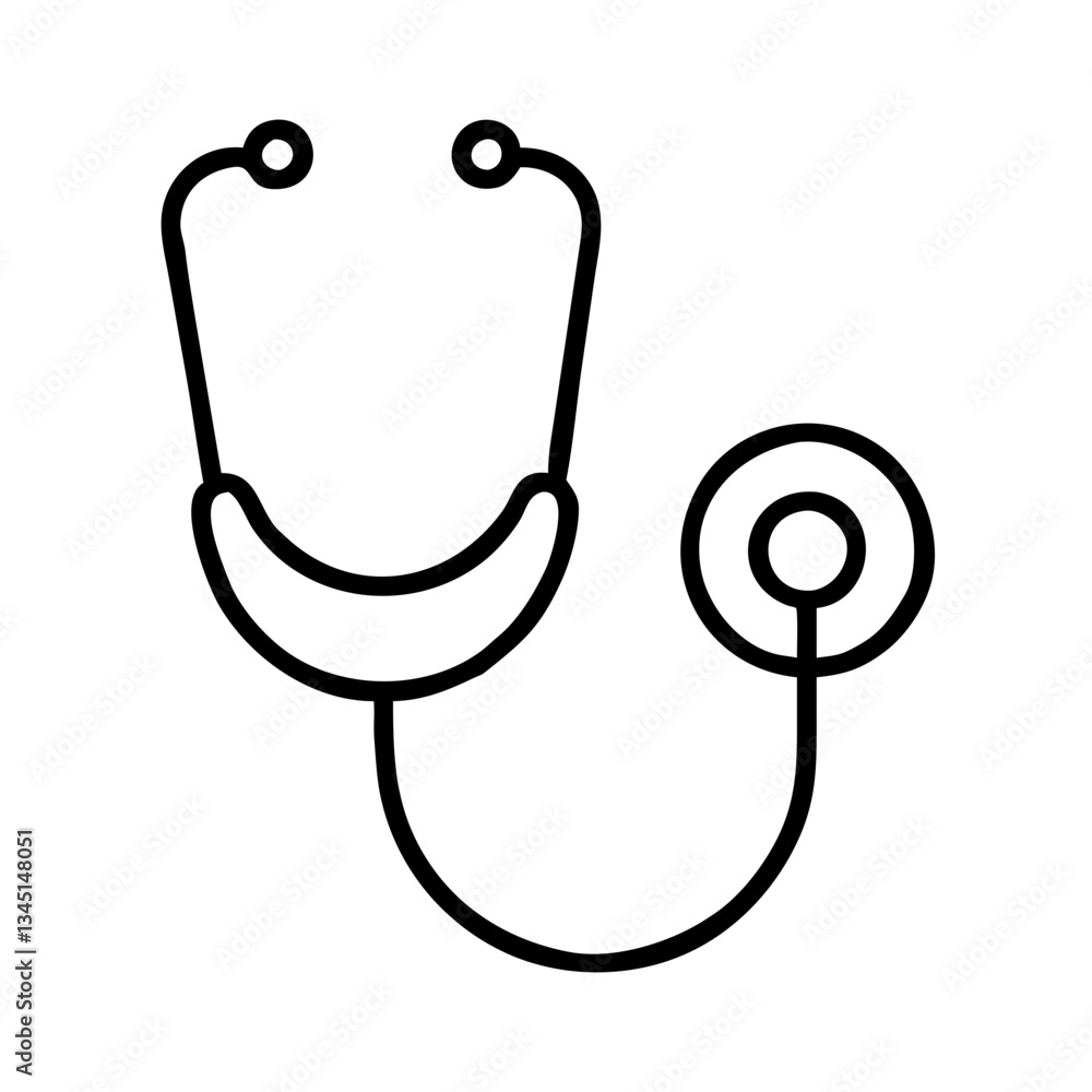 Stethoscope outline illustration representing medical care Stethoscope outline illustration representing medical care