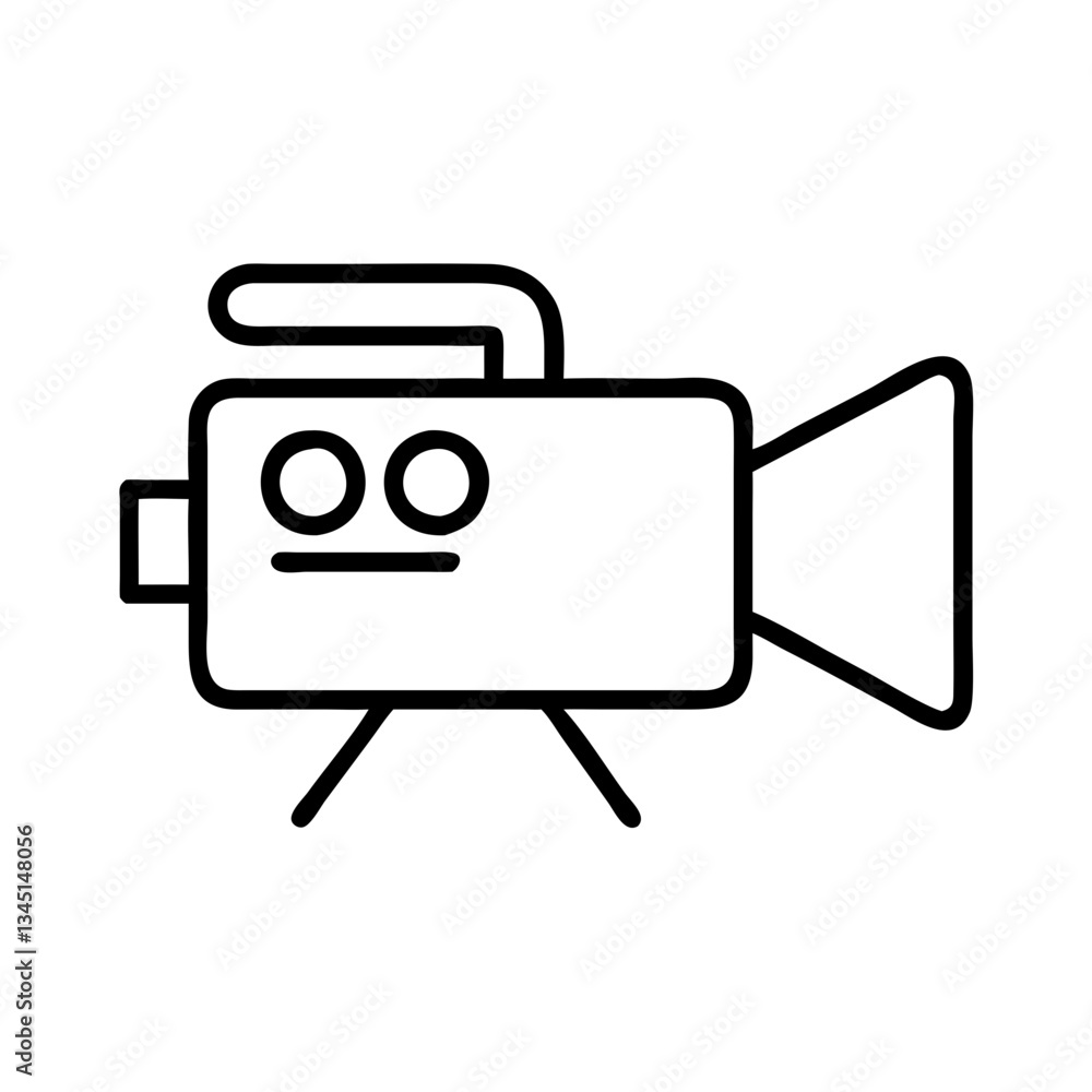 Minimalist camera icon illustration in black and white Minimalist camera icon illustration in black and white
