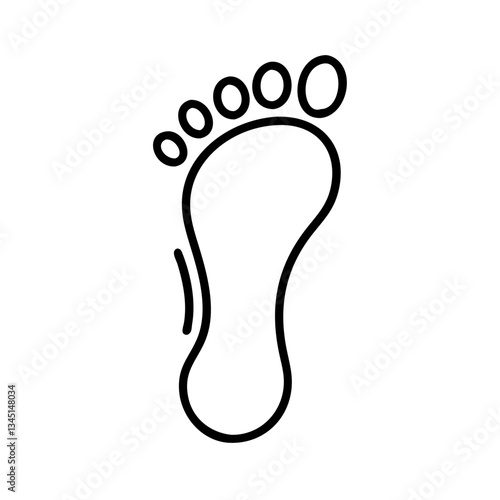Footprint Outline Minimalist Design Black and White  