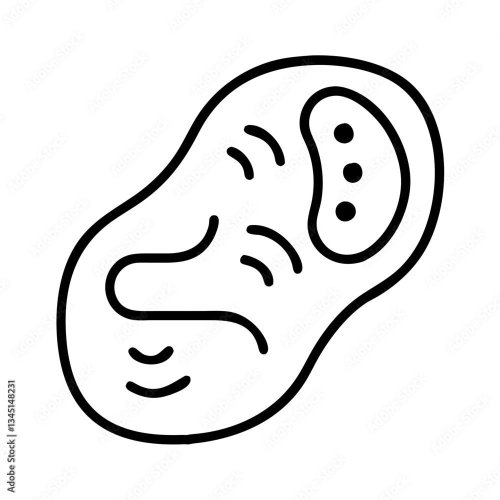 Abstract illustration of a mitochondrion shape Abstract illustration of a mitochondrion shape