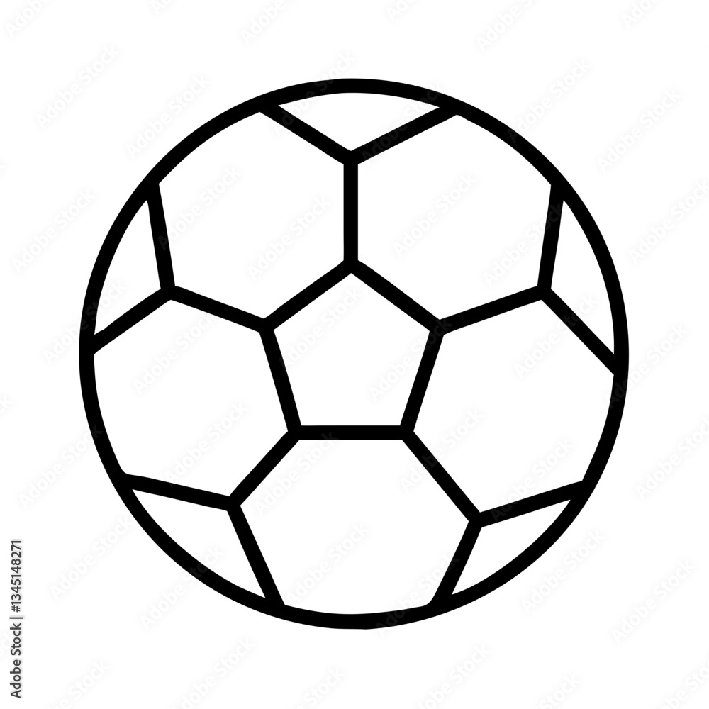 Fototapeta premium Simple black and white soccer ball illustration 