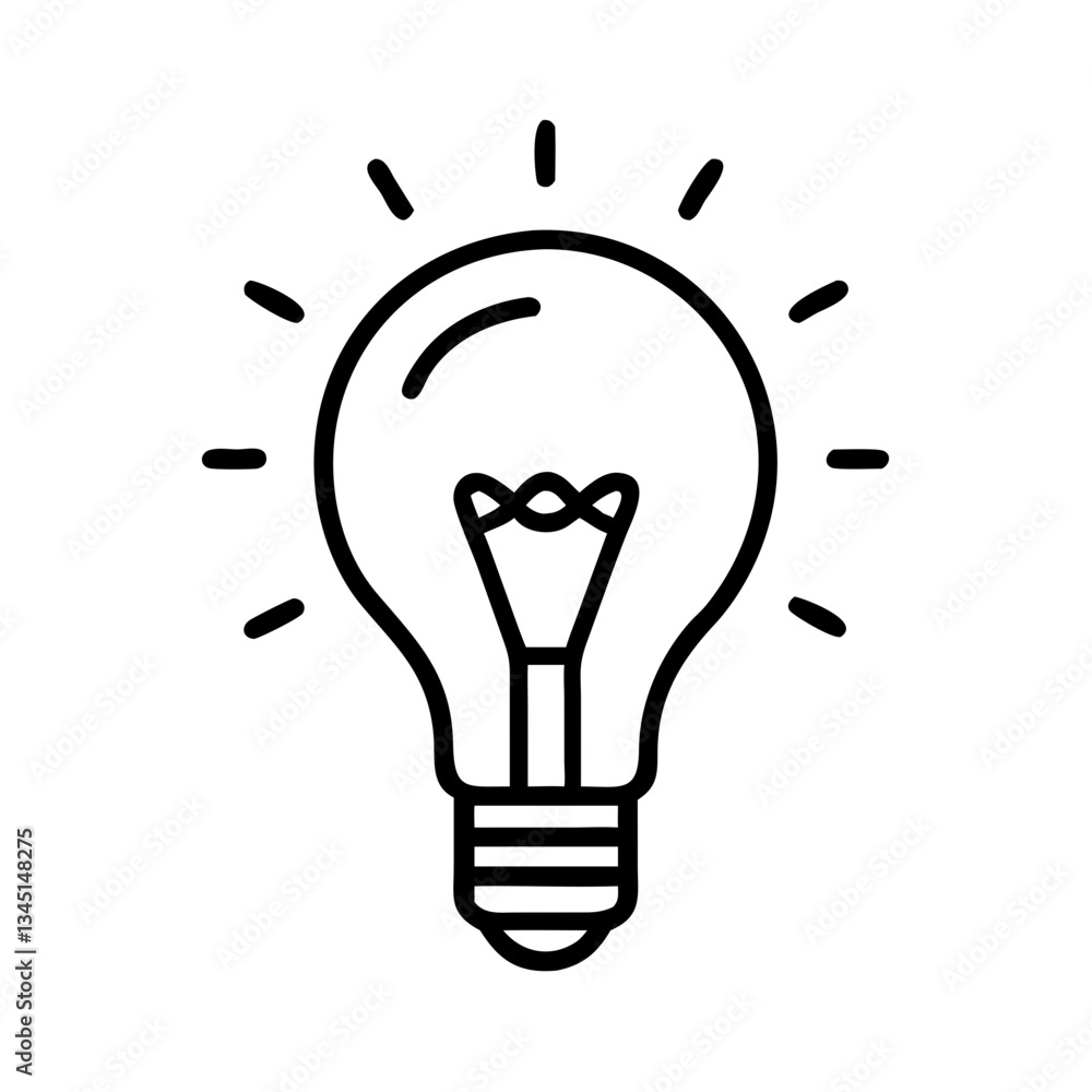 Light bulb icon representing brightness and innovation Light bulb icon representing brightness and innovation