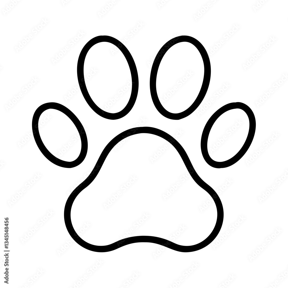 Simple Outline of a Paw Print Symbol Simple Outline of a Paw Print Symbol