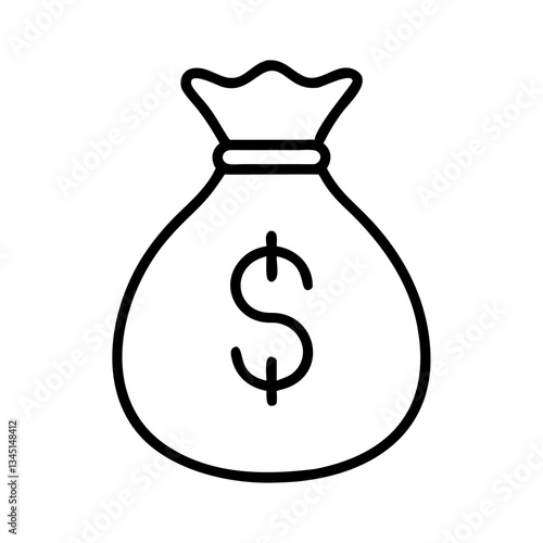 Money bag symbolizing wealth and prosperity on a minimalistic background  