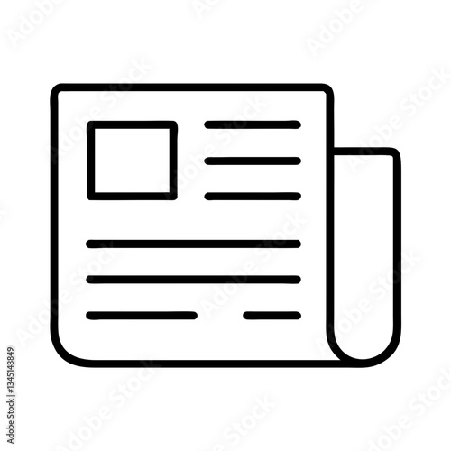 Newspaper icon design in minimalistic style  