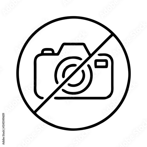 Icon of a Prohibited Camera with Diagonal Line  