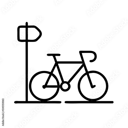 Bicycle parking icon minimalistic design black and white  