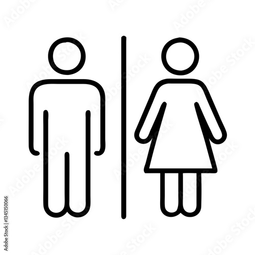 Icon male and female restroom symbols against a simple background  