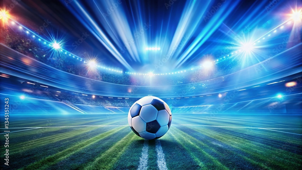Abstract Blue Soccer Field Background: Dynamic Texture & Motion Blur