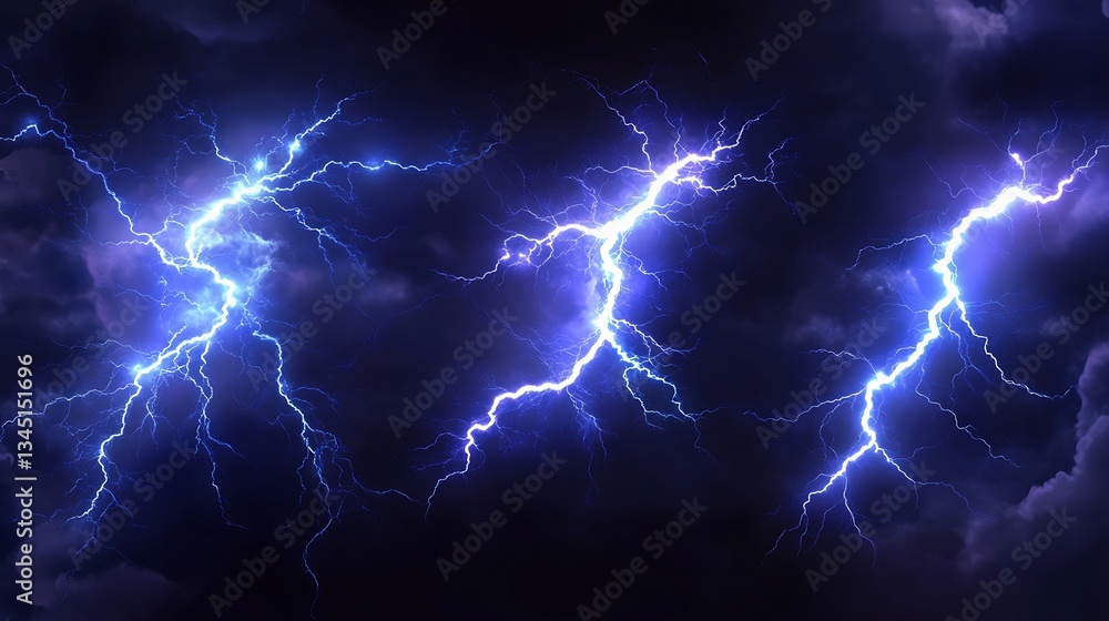 Lightning in the night sky. Lightning in the night sky.