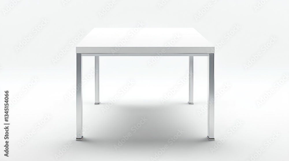 Empty white square table studio shot Empty white square table studio shot