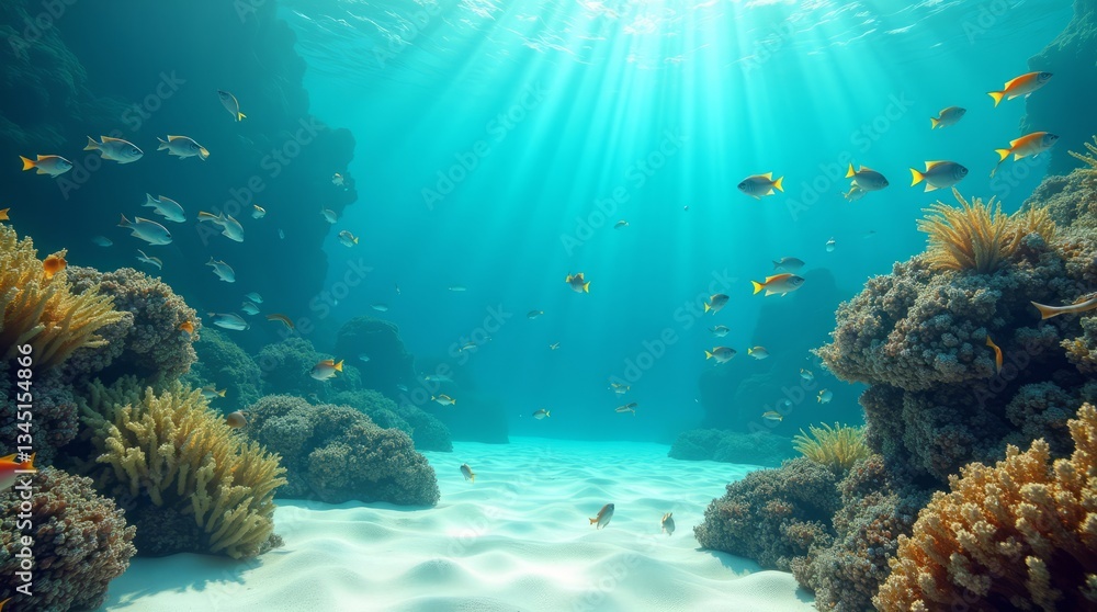Obraz premium Photograph of an vibrant underwater world, captured in stunning realism, evoking a sense of discovery and wonder