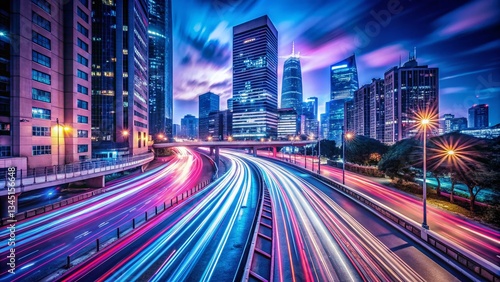 Wallpaper Mural Abstract Light Trails Cityscape Night Long Exposure Wallpaper Torontodigital.ca