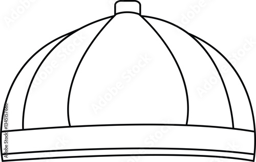 Muslim cap, Islamic religious cap Icon  line art vector illustration black color thin line