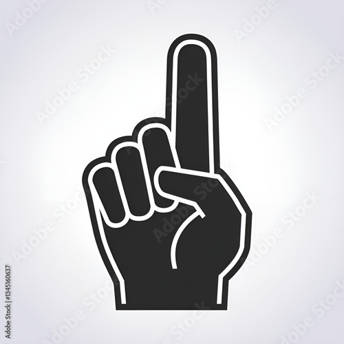 A vector silhouette image of a finger icon 