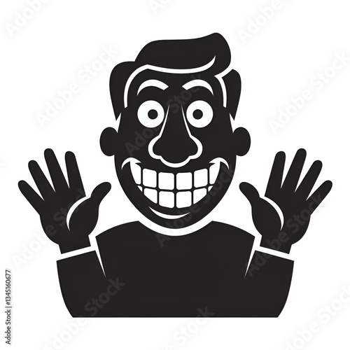 A vector silhouette image of a funny icon 