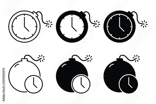 Time bomb, deadline icon. Illustration vector