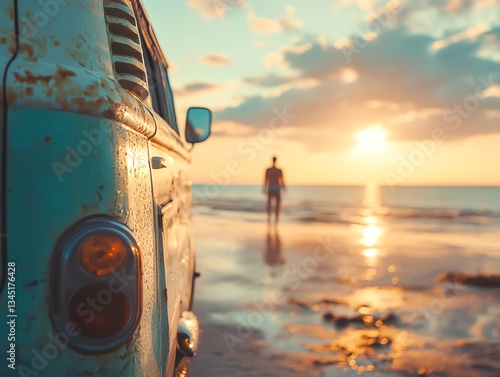 Wallpaper Mural A blurred focus cinematic scene of a traveler opening Torontodigital.ca