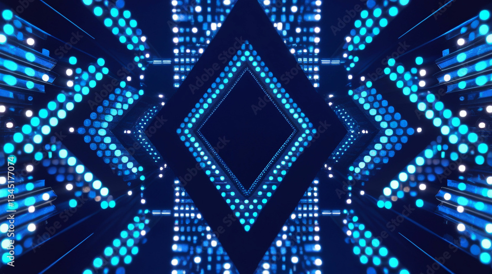 Futuristic LED Display Chevron Pattern Background Futuristic LED Display Chevron Pattern Background