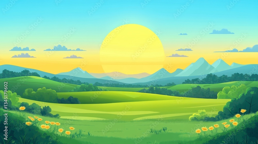 Obraz premium Vibrant Sunrise Landscape