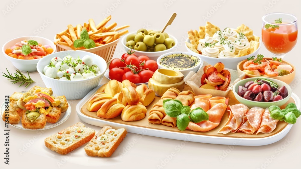 Delicious variety of snacks on a serving tray perfect for catering and restaurant promotions Generative AI Delicious variety of snacks on a serving tray perfect for catering and restaurant promotions Generative AI