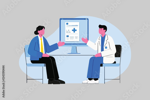 Medical Consultation: Doctor and Patient Discussing Results, Health and Telemedicine Concept. 