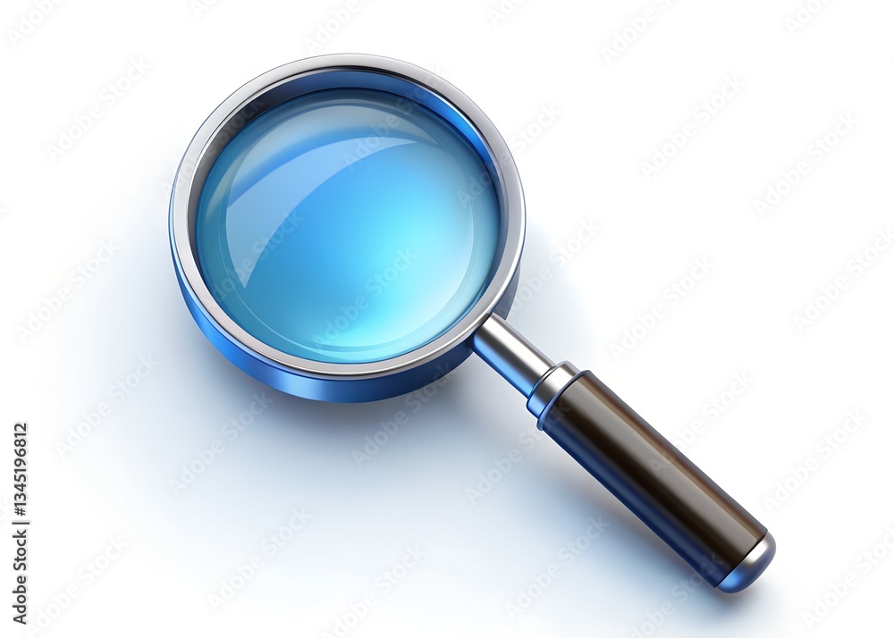 Magnifying Glass Investigation: A close-up shot of a magnifying glass on a surface, reflecting a clear and bright light that symbolizes observation and investigation Magnifying Glass Investigation: A close-up shot of a magnifying glass on a surface, reflecting a clear and bright light that symbolizes observation and investigation