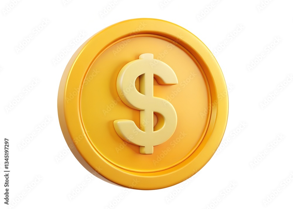 Golden Dollar Coin: A gleaming, gold-colored dollar coin, with its classic Golden Dollar Coin: A gleaming, gold-colored dollar coin, with its classic