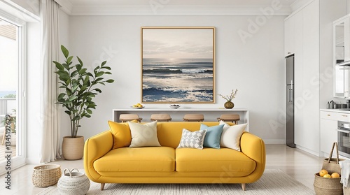 Serene Coastal Scene Canvas Wall Art for Modern Living Room Decor