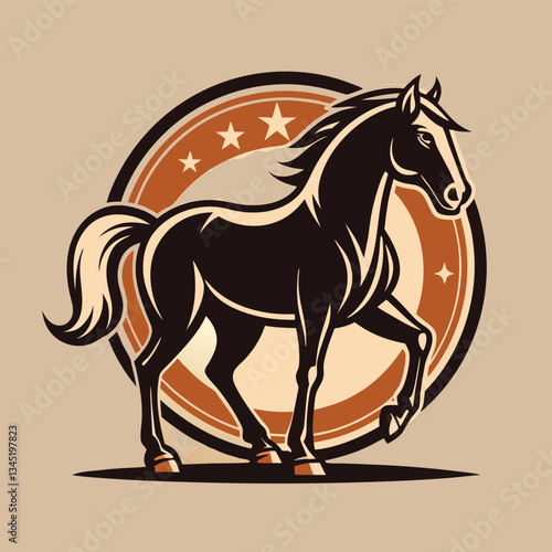 Handcrafted Vintage Texas Horse Sketch in Western Style