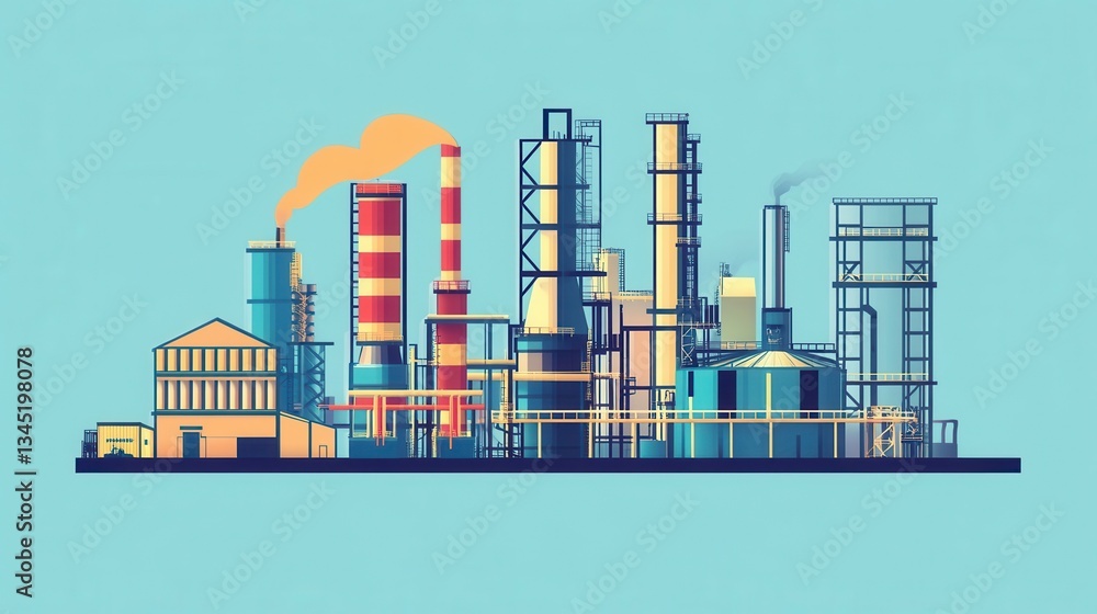 Obraz premium Industrial Factory Complex Art