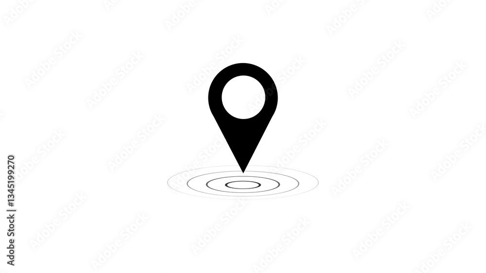 GPS location pin point moving animation. location finder pin icon. GPS location pin point moving animation. location finder pin icon.