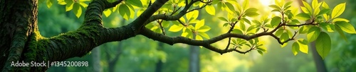 Branches stretching outwards from a single trunk, nature, foliage photo