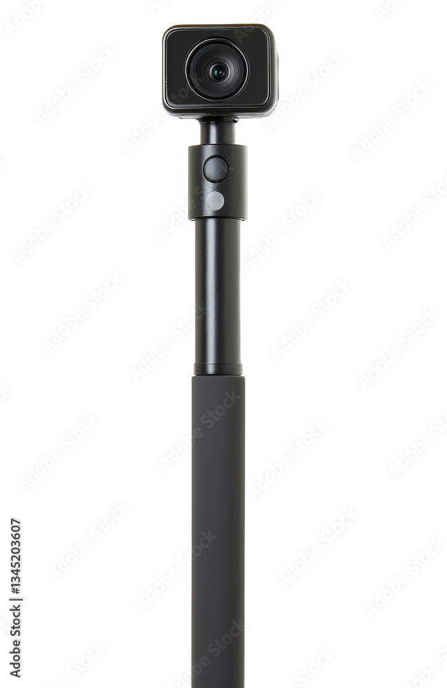 Telescopic selfie stick for smartphone, on transparent background Telescopic selfie stick for smartphone, on transparent background