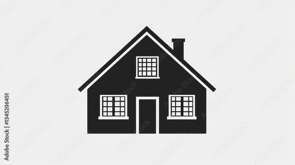 Simple house silhouette, graphic design, home icon, background usage Simple house silhouette, graphic design, home icon, background usage