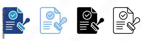 Approve Icon Set Multiple Style Collection