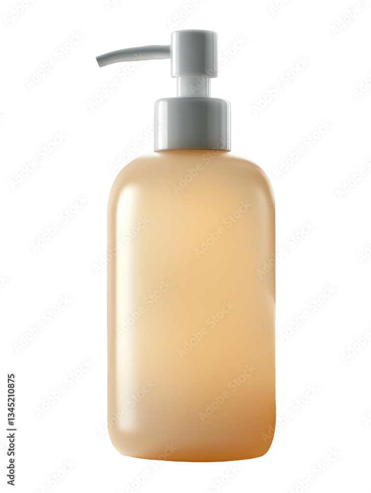 Soft beige bottle with a pump dispenser for lotion Soft beige bottle with a pump dispenser for lotion